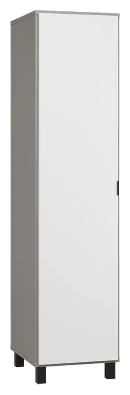 Draaideurkast / kledingkast Pantanoso 37, kleur: grijs / wit - Afmetingen: 195 x 47 x 57 cm (H x B x D)