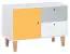 Jeugdkamer / tienerkamer - ladekast Syrina 16, kleur: wit / grijs / geel - afmetingen: 72 x 103 x 45 cm (h x b x d)