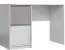 Bureau Alwiru 10, kleur: wit grenen / grijs - 75 x 120 x 60 cm (H x B x D)