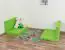 Zitkussenset van 2 voor kinderbed / stapelbed / functioneel bed Tim - kleur: groen