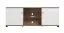 TV-meubel / TV-meubel met twee deuren Kanjiza 02, kleur: eiken Flagstaff / wit / wit hoogglans, twee kabelgoten, afmetingen: 59,5 x 157 x 40 cm, zes vakken