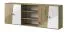 Kastuitbreiding Sirte 17, kleur: eiken / wit / grijs hoogglans - afmetingen: 80 x 213 x 40 cm (H x B x D)