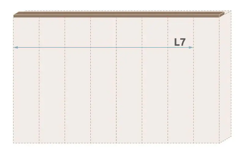 boven lijst voor draaideurkast / kledingkast Gataivai en uitbreidings- aanbouwmodules, set van 2, kleur: walnoten - breedte: 136 cm / 182 cm