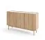 Ladekast in modern design Ashford 03, kleur: eiken Riviera / marmer Bianco - Afmetingen: 83 x 144 x 37 cm (H x B x D)