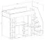 Funktionsbett / Kinderbett / Hochbett-Kombination mit Stauraum und Schreibtisch Jura 18, Farbe: Weiß / Schwarz - Abmessungen: 165 x 247 x 120 cm (H x B x T)