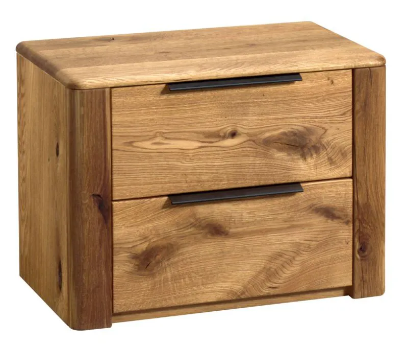 Nachtkastje Teresina 10, kleur: natuur / transparant eiken deels massief - 45 x 60 x 39 (H x B x D)