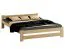 Tweepersoonsbed Sispony 25, massief grenen, kleur: natuur / transparant grenen - Lig vlak: 180 x 200 cm (B x L)