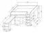 Functioneel bed / kinderbed / hoogslaper combinatie met opbergruimte en bureau Jura 02, kleur: eiken Wotan / beton - afmetingen: 125 x 203 x 106,5 cm (H x B x D)