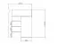 Functioneel bed / kinderbed / hoogslaper combinatie met opbergruimte en bureau Jura 01, kleur: wit / beton - afmetingen: 125 x 203 x 106,5 cm (H x B x D)