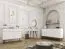 Kleine ladekast / commode met twee lades Horsham 61, kleur: wit, twee deuren, ABS-randafwerking, push-to-open-functie, vier vakken, poten: zwart