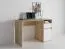 Eenvoudig bureau met witte fronten Agia 02, kleur: eiken Sonoma / wit, één lade, één deur, afmetingen: 74 x 120 x 50 cm, voor kantoor