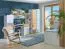 Jeugdkamer / tienerkamer - wandrek / hangplank Dennis 08, Kleur: essen / wit - Afmetingen: 65 x 110 x 22 cm (H x B x D)