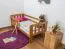 Kinderbed met valbescherming massief grenenhout, kleur eikenhout A17, incl. lattenbodem - afmetingen 70 x 160 cm - inclusief matras