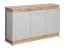 Kommode / Sideboard Asheim 06, Farbe: Grau / Eiche Artisan - Abmessungen: 91 x 150 x 40 cm (H x B x T), mit sechs Fächern