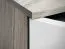 Vitrinekast Nese 04, kleur: wit hoogglans / eiken San Remo - Afmetingen: 125 x 100 x 36 cm (H x B x D), met voldoende opbergruimte