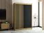 Schiebetürenschrank / Kleiderschrank Borgis 03A, Farbe: Eiche Artisan / Schwarz matt - Abmessungen: 200 x 150 x 62 cm (H x B x T)