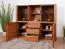 Vitrine kast Jussara 12, kleur: amber, semi massief eikenhout – 150 x 178 x 42 cm (H x B x D)