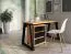 Solider Schreibtisch mit 3 Fächern "Merosina" 06, Mattschwarz / Eiche Gold Craft, 76 x 135 x 65 cm, sicherer Stand, 1 Rollcontainer, 4 Rollen
