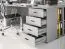 Anbau-Kommode für Schreibtisch Toivala, Farbe: Hellgrau - Abmessungen: 75 x 46 x 68 cm (H x B x T), mit 4 Schubladen