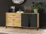 Ladekast Lassila 04, kleur: Artisan eiken / zwart - afmetingen: 83 x 165 x 40 cm (H x B x D), met 2 deuren, 3 lades en 2 vakken