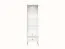 Vitrine Roanoke 02, Farbe: Weiß / Weiß Glanz - Abmessungen: 190 x 55 x 40 cm (H x B x T), mit 1 Tür, 2 Schubladen und 4 Fächern