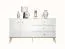 dressoir / sideboard kast Roanoke 04, kleur: wit / glanzend wit - Afmetingen: 85 x 160 x 40 cm (H x B x D), met 2 deuren, 3 laden en 2 vakken
