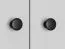 Drehtürenschrank / Kleiderschrank Sastamala 01, Farbe: Silbergrau - Abmessungen: 201 x 127 x 52 cm (H x B x T), mit 3 Türen und 5 Fächern