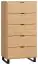dressoir / highboard kast Patitas 05, kleur: eik - Afmetingen: 122 x 63 x 47 cm (h x b x d)