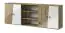 Kastuitbreiding Sirte 17, kleur: eiken / wit / grijs hoogglans - afmetingen: 80 x 213 x 40 cm (H x B x D)