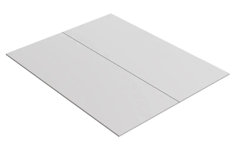 Bodemplaat voor tweepersoonsbed, 2-delig, kleur: wit - afmetingen: 82,20 x 196 cm (B x L)