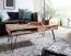 Stijlvolle salontafel van massief acaciahout, kleur: acacia / zwart - Afmetingen: 60 x 60 x 110 cm (H x B x D), met 2 laden