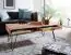 Stijlvolle salontafel van massief acaciahout, kleur: acacia / zwart - Afmetingen: 60 x 60 x 110 cm (H x B x D), met 2 laden
