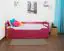 Kinderbed / jeugdbed "Easy Premium Line" K1/h/s incl. 2e kinderbed en 2 afdekplaten, 90 x 200 cm massief beukenhout kleur: roze