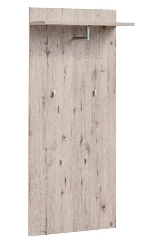 Kledingkast met vier haken Sviland 13, kleur: Wellington eik - Afmetingen: 160 x 60 x 28 cm (H x B x D), met één legplank