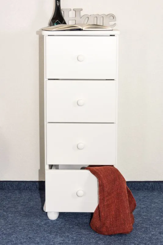 dressoir / highboard kast massief grenen, wit Junco 146 - Afmetingen: 100 x 40 x 42 cm (h x b x d)