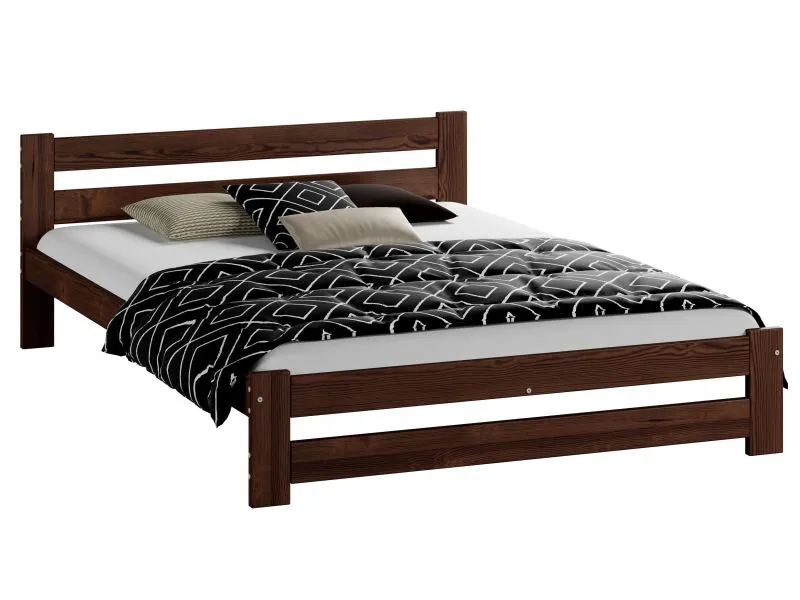 Functioneel jeugdbed Nagol 32, massief grenen, kleur: walnoot - Lig vlak: 160 x 200 cm (B x L)