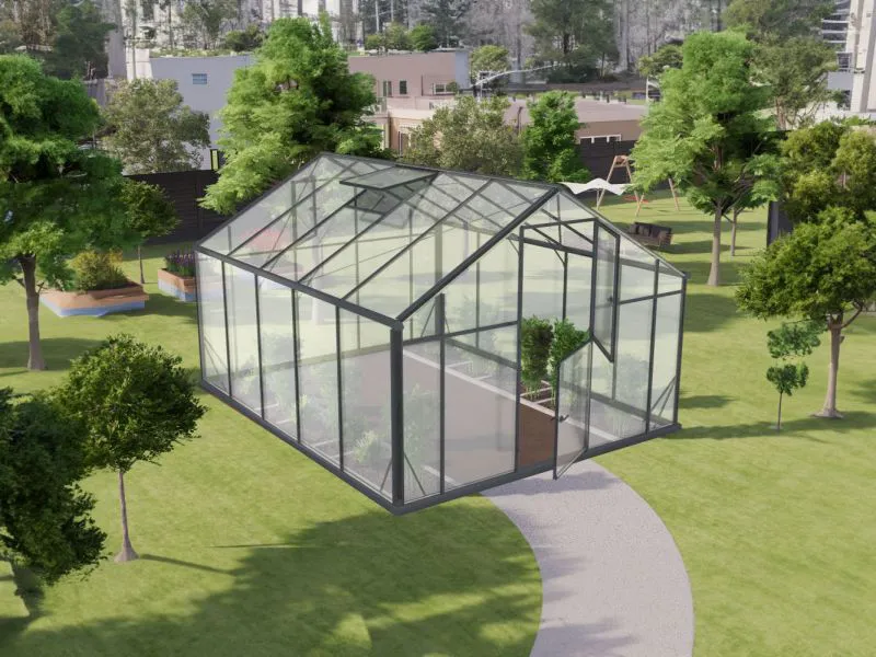 kas - Broeikas Kale XL10, gehard glas 4 mm, grondoppervlakte: 10,4 m² - afmetingen: 360 x 290 cm (L x B)
