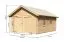 Garage van blokhut profielplanken met raam, 38 mm dikke planken, kleur: onbehandeld, grondoppervlakte 18,8 m².