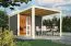 Berging / tuinhuis SET terra grijs met aanbouw dak, grondoppervlakte: 7,6m²