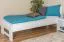 eenpersoonsbed / logeerbed massief beukenhout wit gelakt 111, incl. lattenbodem - afmetingen 80 x 200 cm