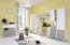 Tienerkamer / jongerenkamer - Bureau Burdinne 09, Kleur: Wit / eiken / Grijs - Afmetingen: 76 x 125 x 55 cm (H x B x D)