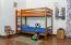 Etagenbett / Kinderbett Kiefer Vollholz massiv Eichefarben A16, inkl. Lattenroste - Abmessung 90 x 200 cm, teilbar