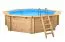 Zwembad / pool uit  vurenhout Sunnydream 04, naturel, 5,30 x 1,36 meter, inclusief premium filtersysteem, filtermedium, zwembadtrap, zwembadfolie, vloer en wandvlies, roestvast stalen hoekverbindingen