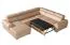 Sladenia 07 bank in zand met bedfunctie en opbergbox - 302 x 255 cm (b x d) - voetenbank: links