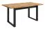 Klassieke eettafel Merosina 11 met veel schappen, 160 x 90 cm, eikenhout Wotan / matzwart, mooie nerf en hoogwaardige afwerking, robuust