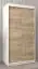 Schuifdeurkast / kleerkast Pilatus 01, kleur: mat wit / sonoma eiken - afmetingen: 200 x 100 x 62 cm (H x B x D)