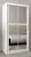 Schuifdeurkast / kledingkast Bisaurin 1D met spiegel, kleur: mat wit - Afmetingen: 200 x 100 x 62 cm ( H x B x D)