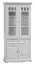 Vitrine Gyronde 15, Kiefer massiv Vollholz, weiß lackiert - 190 x 90 x 45 cm (H x B x T)