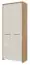 Drehtürenschrank / Kleiderschrank Gataivai 20, Farbe: Beige Hochglanz / Walnuss - 192 x 78 x 36 cm (H x B x T)