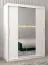 Schuifdeurkast / kledingkast Bisaurin 3B met spiegel, kleur: mat wit - Afmetingen: 200 x 150 x 62 cm ( H x B x D)